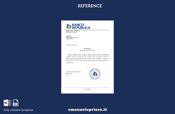modello di riferimento stile verificato Uruguay Banco República
